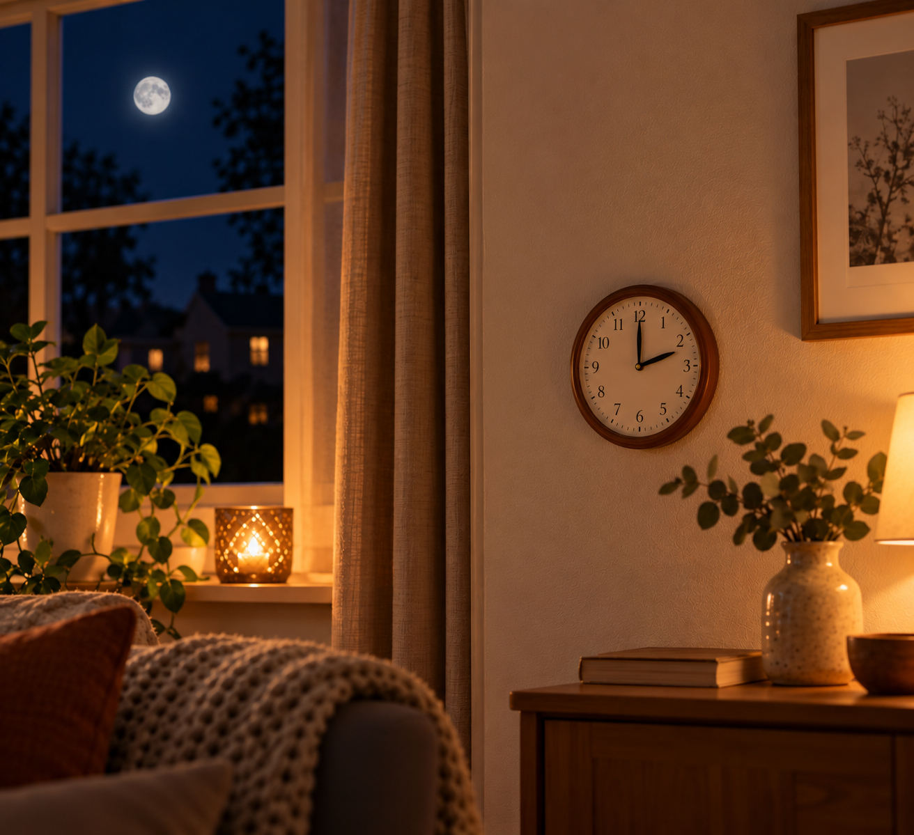 Gezellige-Nachtelijke-Woonkamer-met-Maanlicht