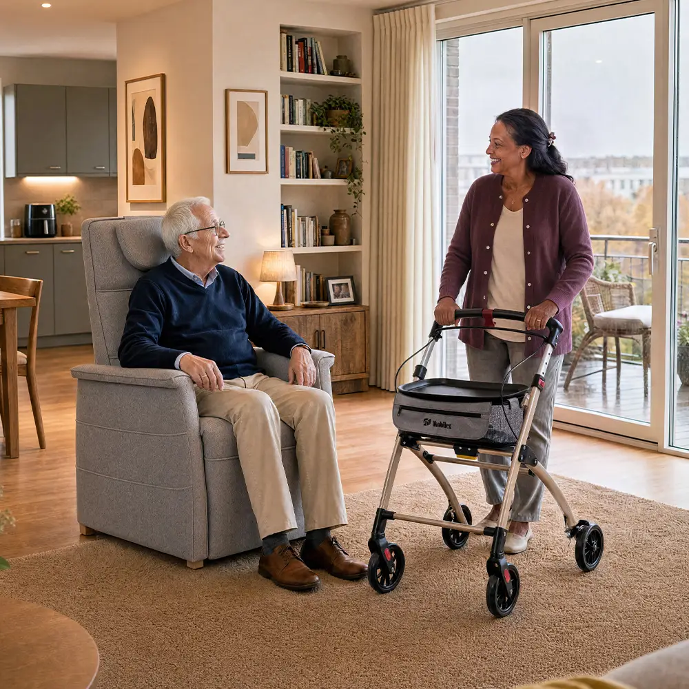 Langer thuis loophulpmiddel rollator